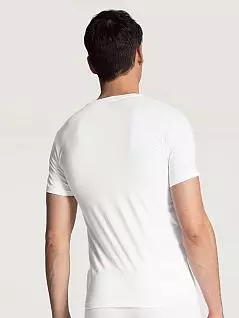 Эластичная футболка с V-образным вырезом из гладкой ткани Calida 14317к Белый 1